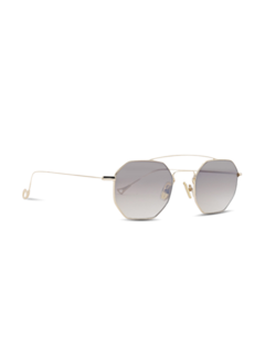 Versailles Silver Octagon Sunglasses With Gradient Grey Lenses