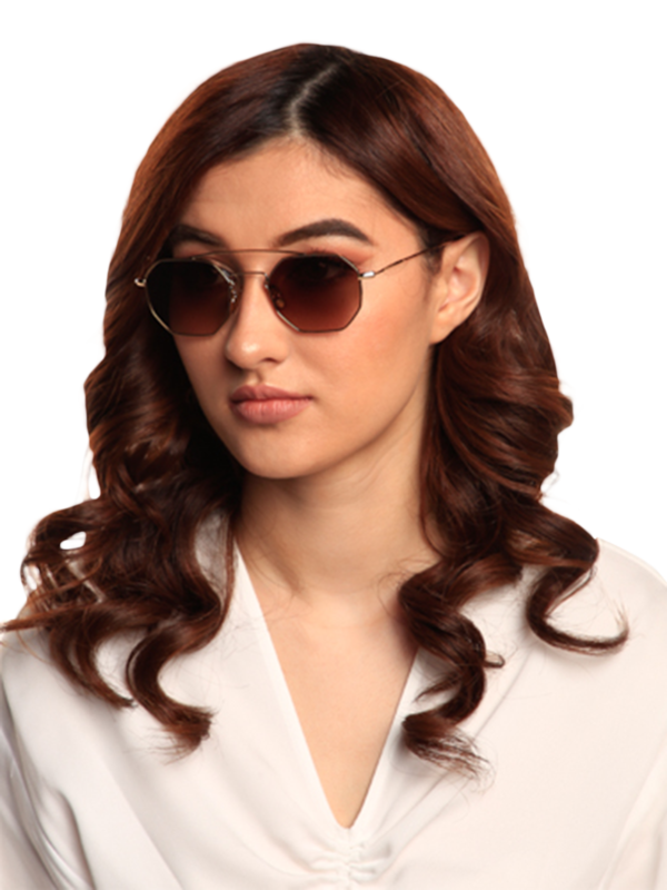 Versailles Silver Octagon Sunglasses With Gradient Grey Lenses