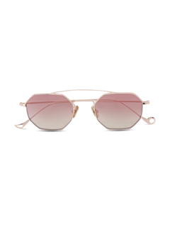 Versailles Rose Gold Octagon Sunglasses With Gradient Pink Lenses