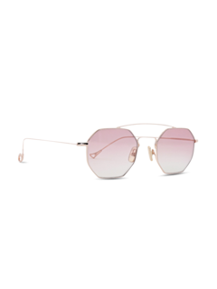 Versailles Rose Gold Octagon Sunglasses With Gradient Pink Lenses
