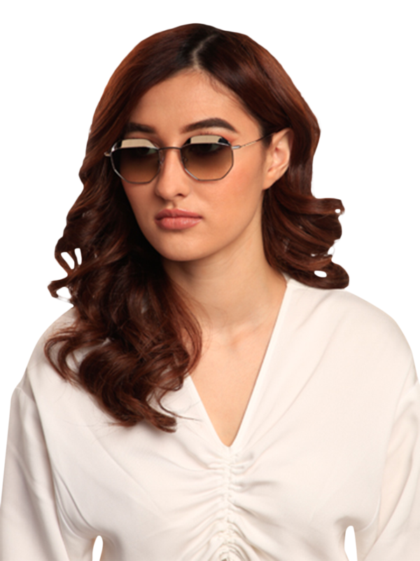 Villette Silver Blue Sunglasses With Gradient Brown Lenses