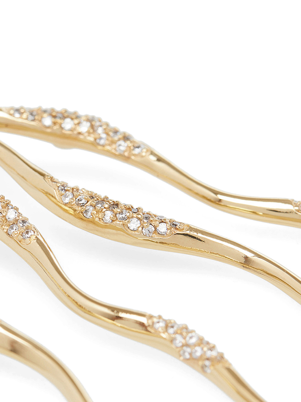 GOLD PLATED WAVES PAVE EARRINGS