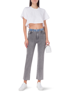 HI RISE SABINE STRAIGHT JEAN W CONTRAST WAISTBAND