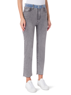 HI RISE SABINE STRAIGHT JEAN W CONTRAST WAISTBAND