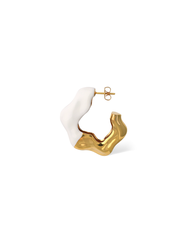FEMININE WAVES HOOP EARRINGS WITH ENAMEL