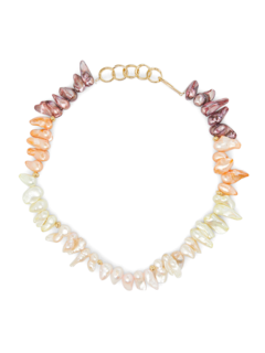 Gold Plated Multi-coloured Statement Pearl Necklace