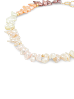 Gold Plated Multi-coloured Statement Pearl Necklace