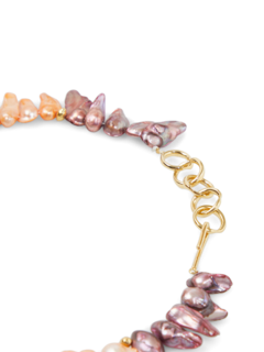 Gold Plated Multi-coloured Statement Pearl Necklace