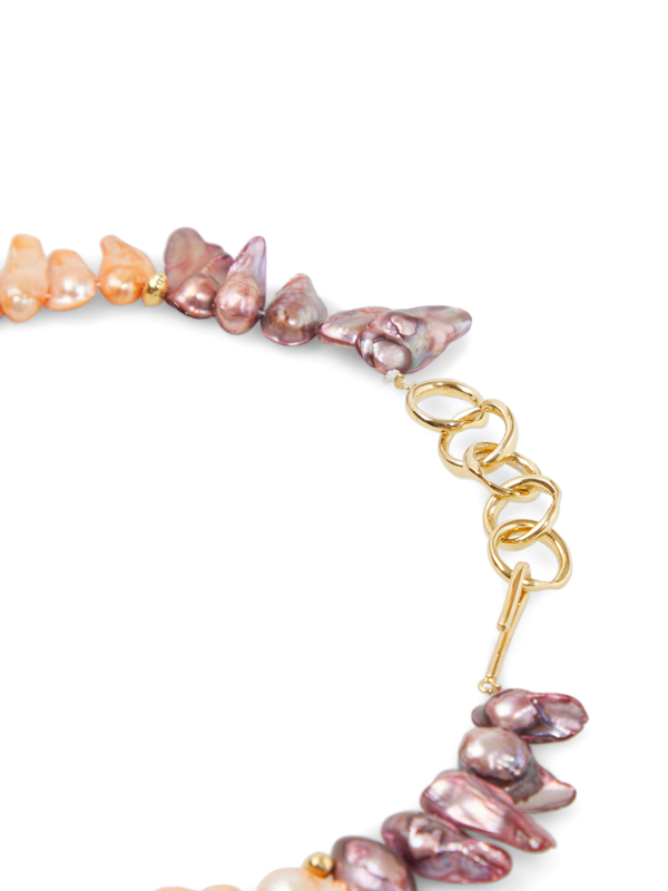 Gold Plated Multi-coloured Statement Pearl Necklace