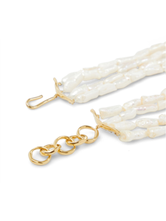 Gold Plated Waves Statement Pearl Choker Necklace