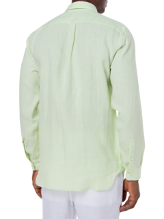 قميص من الكتان بقصة عادية وأكمام طويلة