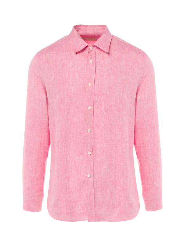 قميص من الكتان بياقة ذات أزرار