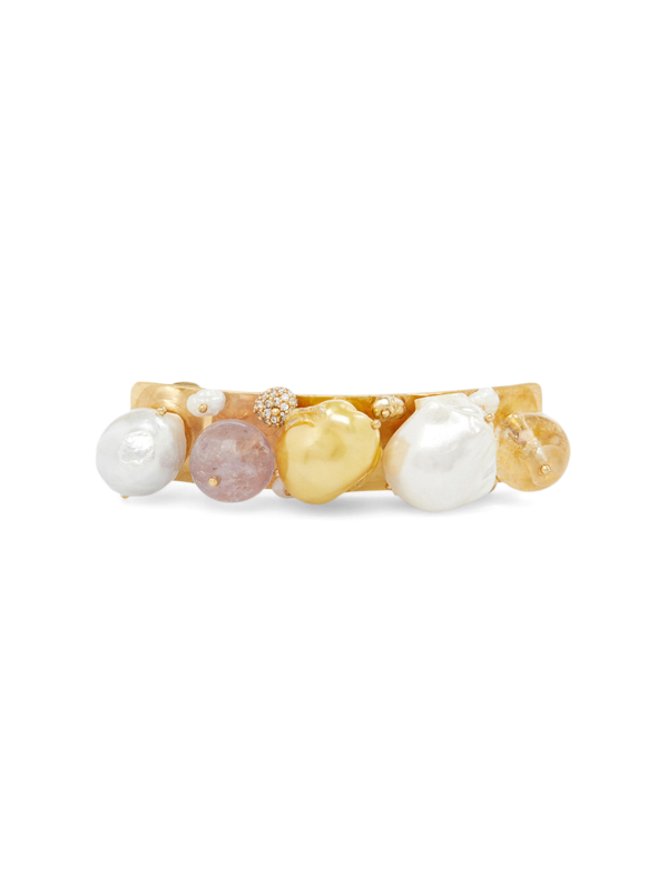 Gold Plated Statement Pearl Hair Clip