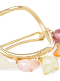 Waves Link Hair Clip with Multi-coloured Pearls