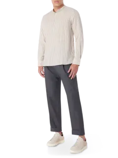 قميص مخطط بأكمام طويلة ألفريد