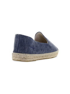 Denim Blue Espadrilles with Embossed Logo