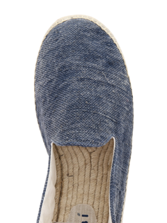 Denim Blue Espadrilles with Embossed Logo