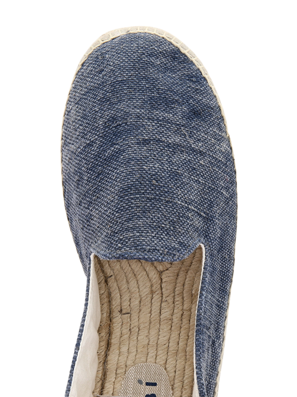 Denim Blue Espadrilles with Embossed Logo