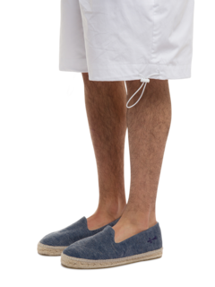 Denim Blue Espadrilles with Embossed Logo