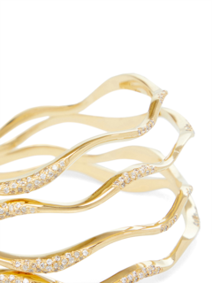 GOLD PLATED WAVES PAVE CUFF