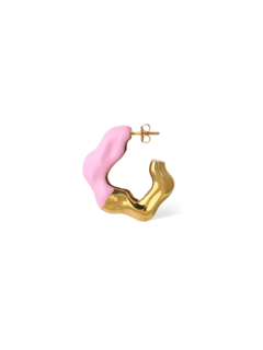 FEMININE WAVE HOOP EARRINGS WITH ENAMEL