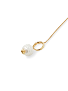 Crystal Pearl Long Snake Chain Necklace