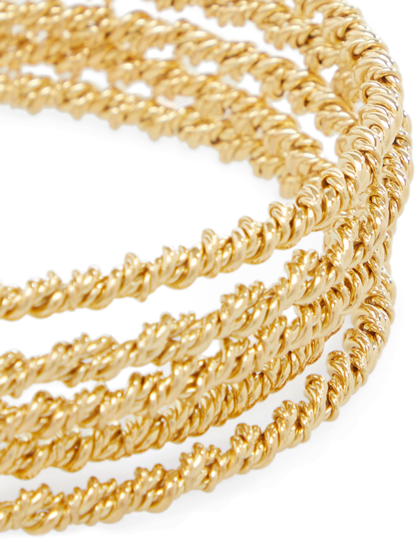 Gold Plated Twisted Bangles (Set of 5)