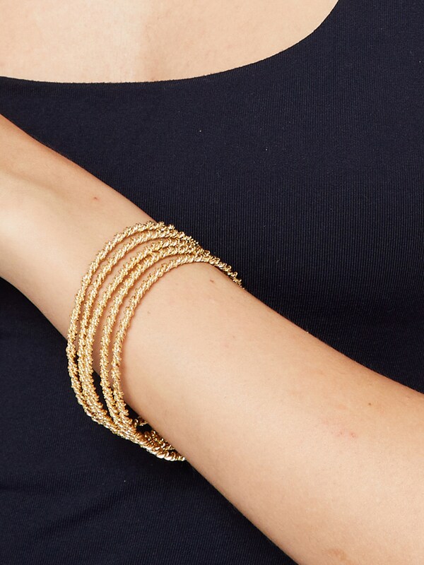 Gold Plated Twisted Bangles (Set of 5)