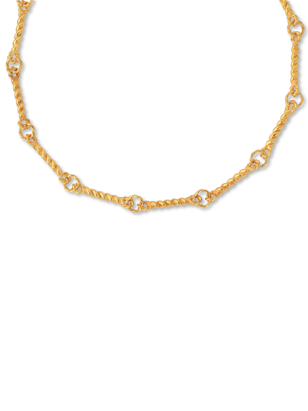 GOLD PLATED STATEMENT TWISTED WIRE NECKLACE