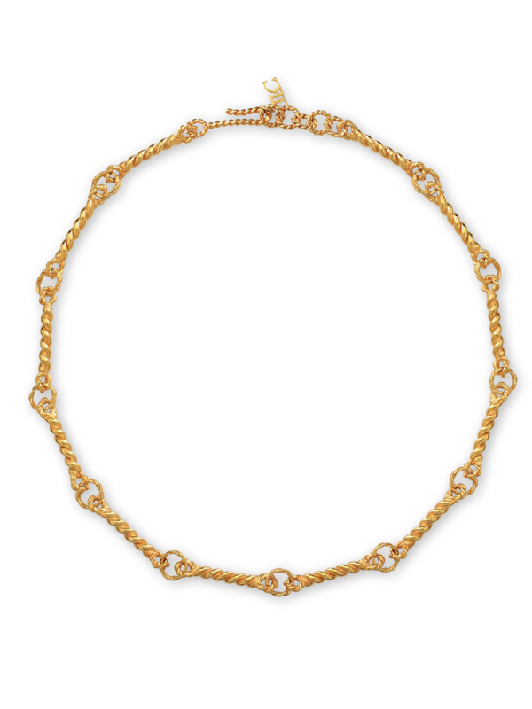 GOLD PLATED STATEMENT TWISTED WIRE NECKLACE