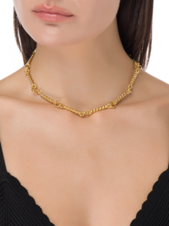 GOLD PLATED STATEMENT TWISTED WIRE NECKLACE