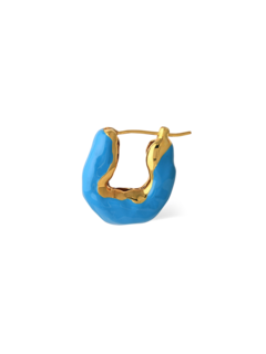 GOLD PLATED STATEMENT WAVES HOOP WITH ENAMEL