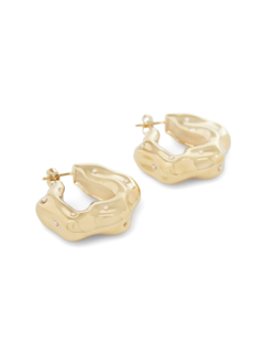 WAVES HOOP EARRINGS WITH MINI PEARLS