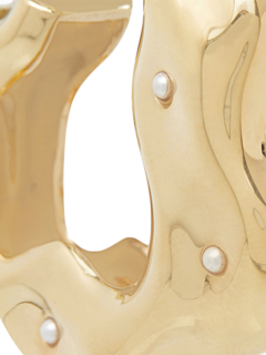 WAVES HOOP EARRINGS WITH MINI PEARLS