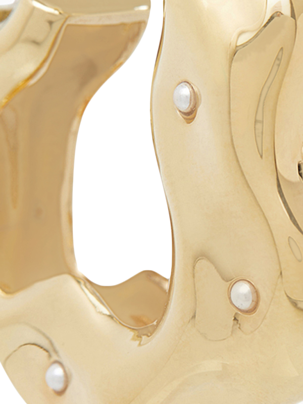 WAVES HOOP EARRINGS WITH MINI PEARLS