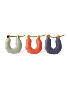 SET OF THREE MINI WAVE HOOPS WITH ENAMEL