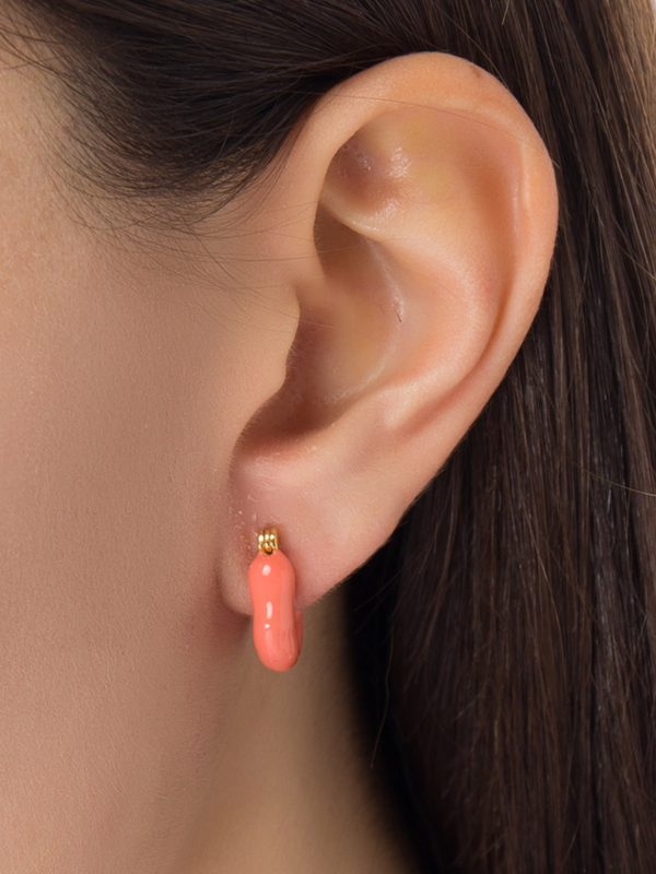 SET OF THREE MINI WAVE HOOPS WITH ENAMEL