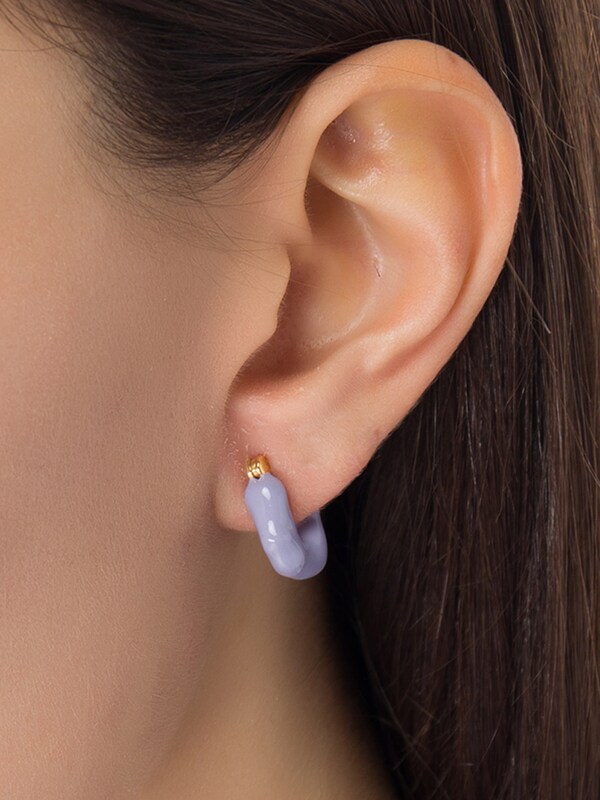 SET OF THREE MINI WAVE HOOPS WITH ENAMEL