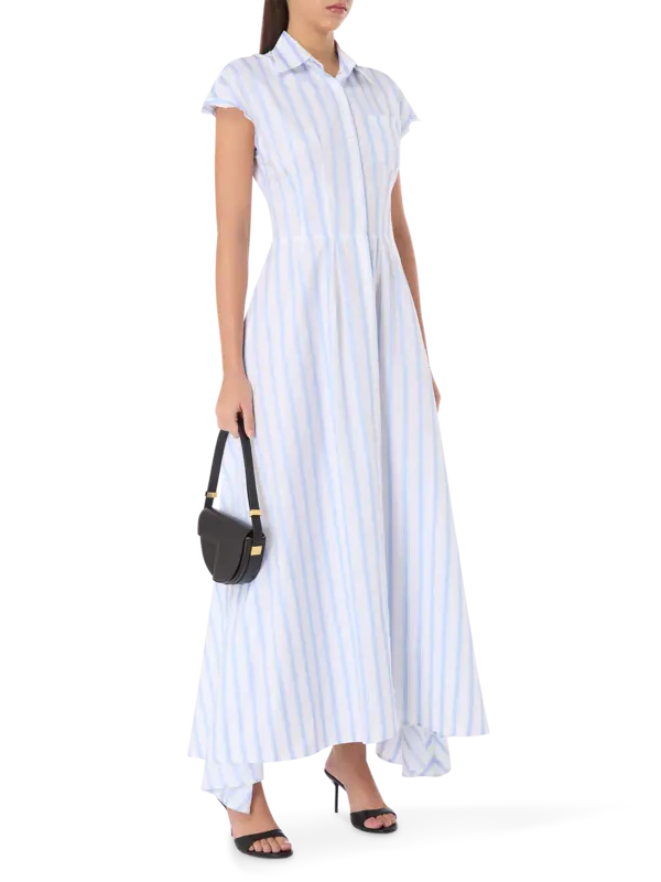 فستان بنمط قميص بدون أكمام من قماش الجاكار