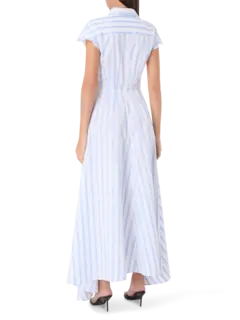 فستان بنمط قميص بدون أكمام من قماش الجاكار