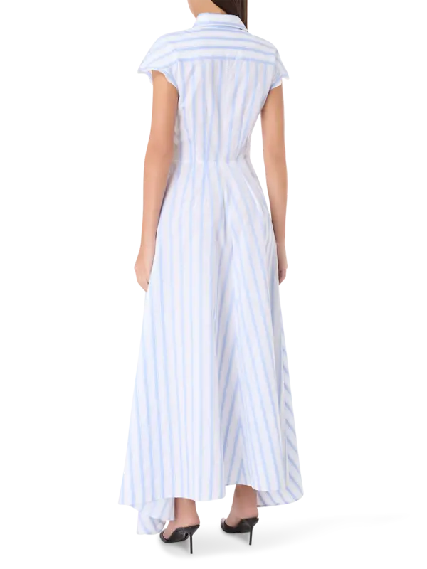 فستان بنمط قميص بدون أكمام من قماش الجاكار