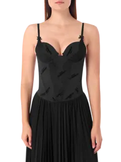 بلوزة بنمط مشد كورسيه مزينة بحروف فيتمانت باريس