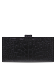 Long Black Wallet With Eagle Emblem