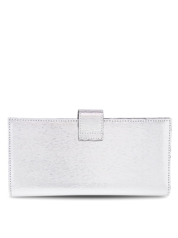 Long Silver Wallet With Eagle Emblem