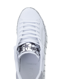 Silver Heel Drip White Sneakers