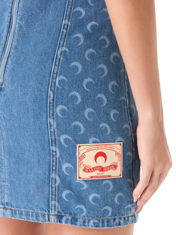 فستان جينز مون ليزر قصير