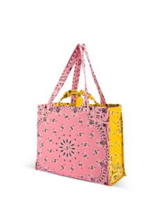 Maxi cabas pale pink smiley yellow WEEKEND