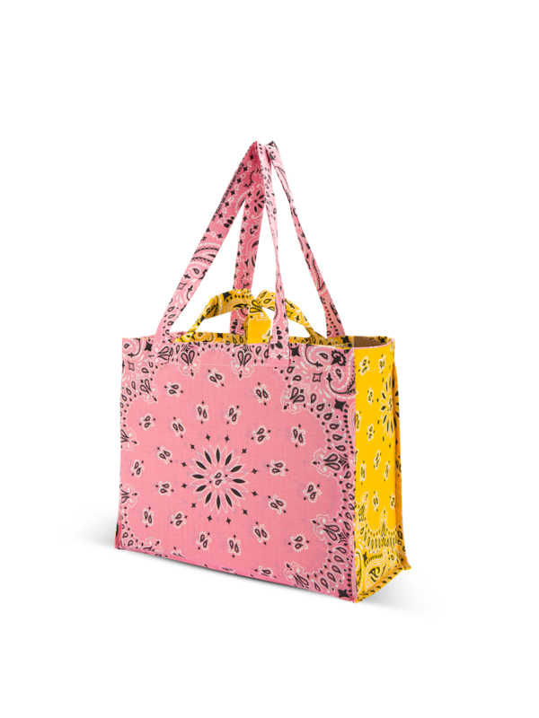 Maxi cabas pale pink smiley yellow WEEKEND