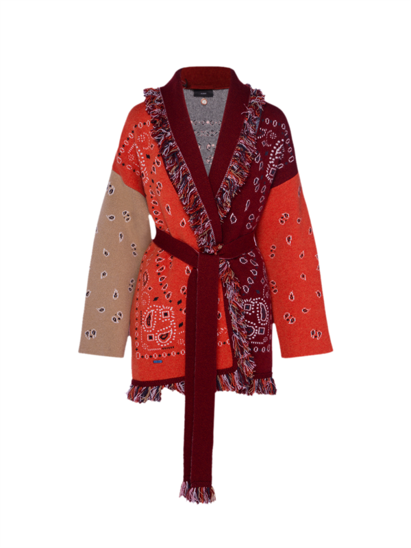 Bandana Jacquard Patchwork Cardigan