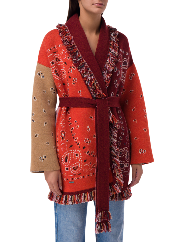 Bandana Jacquard Patchwork Cardigan